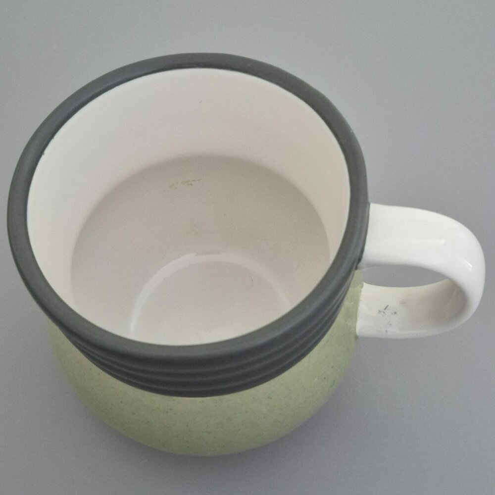 Pfaltzgraff Sphere Stoneware Mug Set of 2, Charcoal Gray & Green Modern Design - Picture 3 of 8